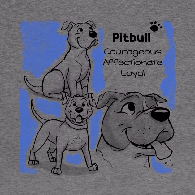 Pitbull T-Shirt by VAS Illustrates